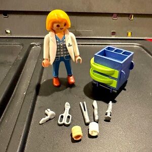 Vintage Playmobil Geobra doctor figure and accessories